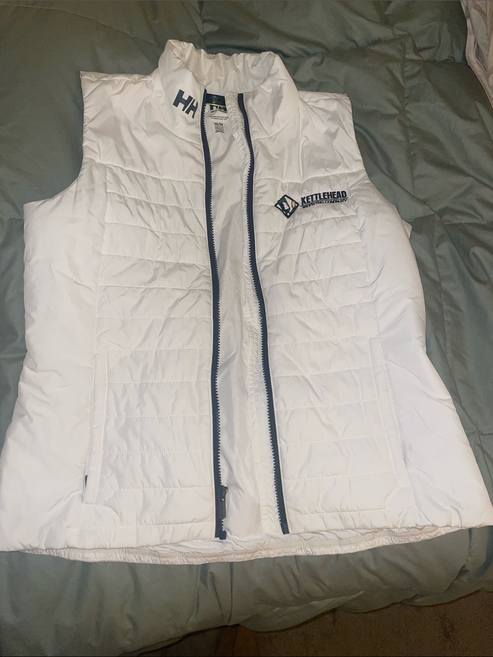Helly Hansen White Quilted Puffer Vest with Kettlehead Logo